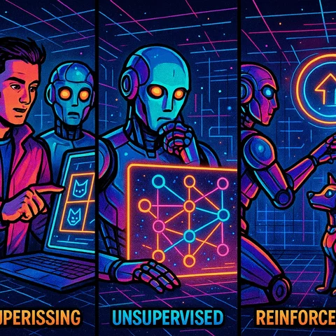 Supervised Unsupervised and Reinforcement Learning
